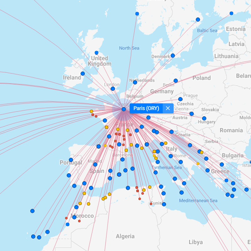 FlightConnections - All flights worldwide on a map!